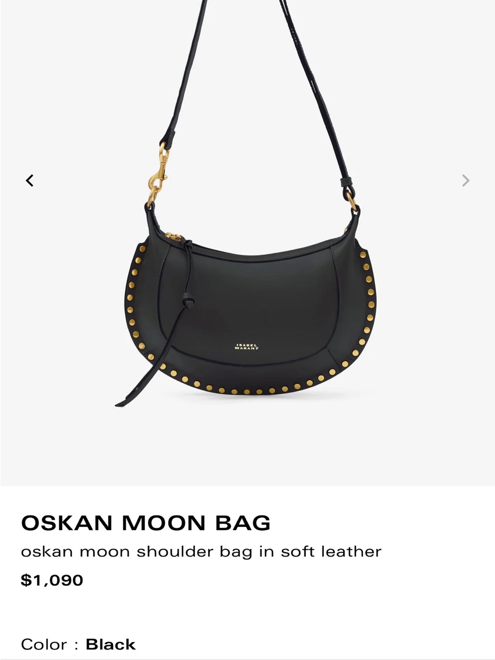 Isabel Marant Black Oksan Moon Bag